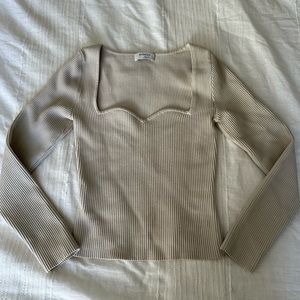 Aritzia - Long Sleeve Shirt - Tan - Size S - Excellent Condition